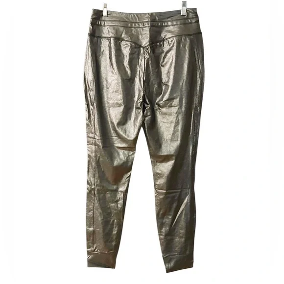 Halara SoftlyZero Faux Leather High Waisted Drawstring  Foil Print Joggers - Picture 7 of 9